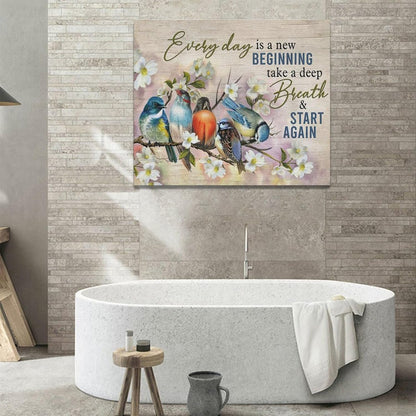 Bird Wall Art Farmhouse Flower Branch Pictures Rustic Country Birds Wall Decor Floral Canvas Print Painting Artwork for Bathroom Living Room Bedroom 20"x24"