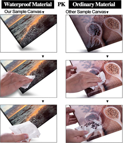 Yacht Sailing in Sea at Sunset Scenery Canvas Wall Art for Living Room Bathroom,Close-up View of Deck Mast Sails Picture Print Artwork Painting Decor,Epic Seascape Scenic Landscape,Inner Frame 20x40