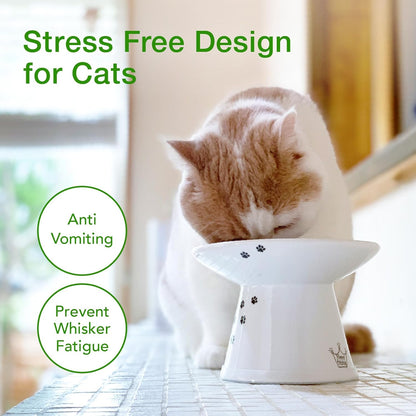 Necoichi Extra Wide Raised Cat Food Bowl, Elevated, Prevent Neck & Whisker Fatigue, Dishwasher and Microwave Safe, No.1 Seller in Japan! (Cat, Extra Wide)
