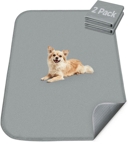 FXW Washable Pee Pads for Dogs, Puppy Pads with Super Absorbent, Specifically Designed for 24inch Cages, 23" × 17" Rectangle, Gray, 2 Packs