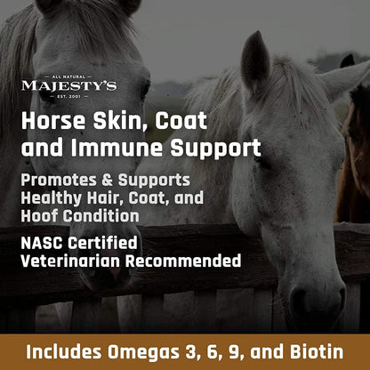 Majesty's Omega Wafers - Superior Horse/Equine Skin, Coat, and Immune Support Supplement - Omega 3, 6, 9, and Biotin (Regular, 2 Pack(120 Count Total))