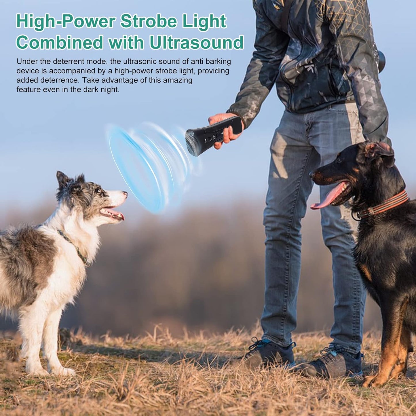 Dog Barking Control Devices,Anti Barking Device,Ultrasonic Dog Barking Control Devices & Training Tool,3 in 1 Bark Control Tool,Correct Poor Behavior, Indoor &Outdoor