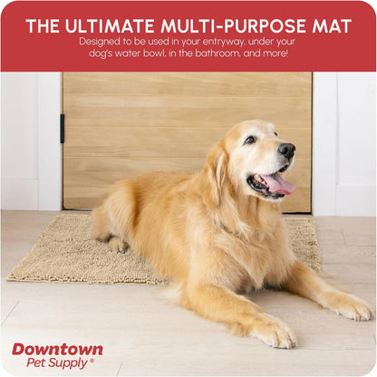 My Doggy Place Microfiber Dog Mat for Muddy Paws, 36" x 26" Oatmeal - Absorbent and Quick-Drying Dog Paw Cleaning Mat, Washer and Dryer Safe - Non-Slip Rubber Backed Dog Floor Mat, Large