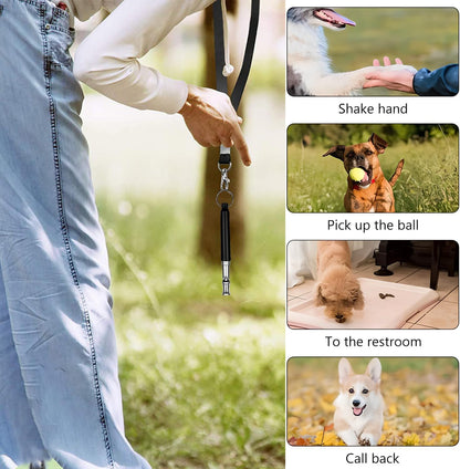 3 Pack Dog Whistle to Stop Barking Neighbors Dog - Adjustable Ultrasonic Silent Dog Whistle for Professional Training & Bark Control, with Lanyard (Black/White) - Effective Recall & Long Range