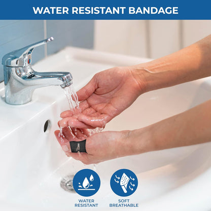 Self Adhesive Bandage Wrap - Pack of 12 Black Color, Non-Woven, Breathable & Water-Resistant Vet Wrap for First Aid, Sports Injury, Body Sprains, & Pets - 2 Inch x 5 Yards