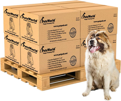 PETSWORLD Enormous Dog Training & Potty Pads, 37x54 inch - Tear Resistant with Strong Leak-Proof Backing, Optional Adhesive Tape, 800 Count