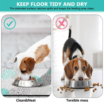 Pet Feeding Mat for Floors Waterproof Dog Mat for Food and Water Absorbent Quick Dry Non Slip mat for Cat Bowls
