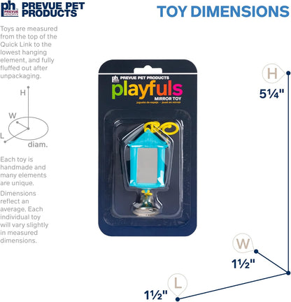 Prevue Hendryx Sound & Movement Birdie Basics Lantern Mirror Bird Toy 60420