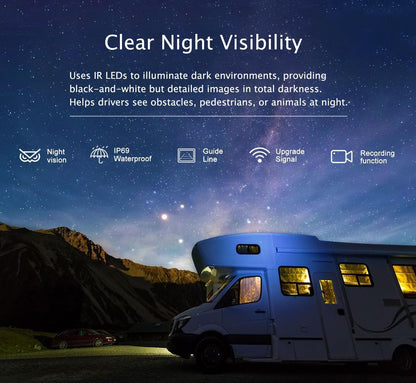 Digital Wireless Backup Camera System Kit,HD 1080P & IP69 Waterproof Wireless Reverse Rear View Camera + 7?™â€?DVR Split Touch Monitor, Recording for RV/Truck/Trailer/Motorhome-ZEROXCLUB B701