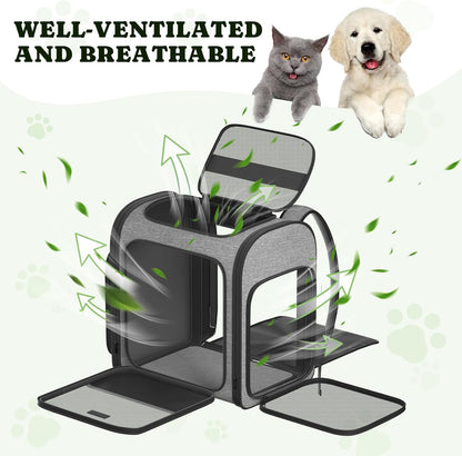 Pawtners Dog Backpack Carrier Large Pet Carrier Backpack for Kitten Small Dogs Puppies & Large Cats Up to 18 Lbs, Breathable Dog Backpack with Anti-Scratch Mesh, Ventilated Design, Perfect for Travel