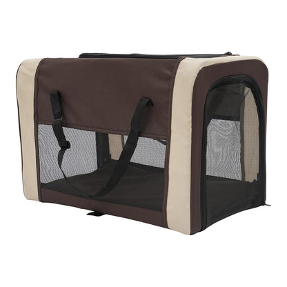 2-Layers Pet Stroller for 2 Cats/Dogs,Foldable Lightweight 77lbs Capacity Carrier, 4 Wheels, Removable Basket & Storage Pocket,for Small Pets (Coffee)