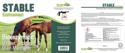 ProVetLogic STABLE Environment, Stable, Barn, Coop & Pen Cleaner and Deodorizer Concentrated, 1 Gallon