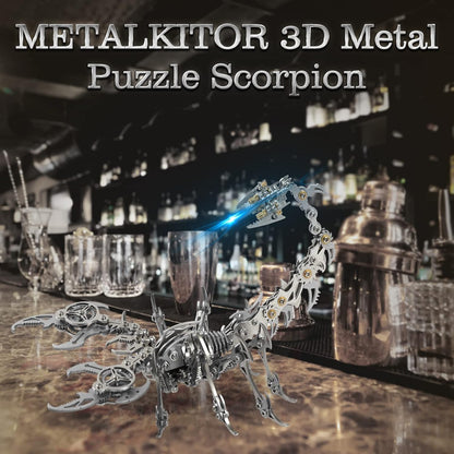 Scorpion 3D Metal Puzzles Kits for Adults Teens – 454 Pcs – Mechanical Assembly Models – 4 Hours to Build – Ideal for Gifts and Decorations (Silver)