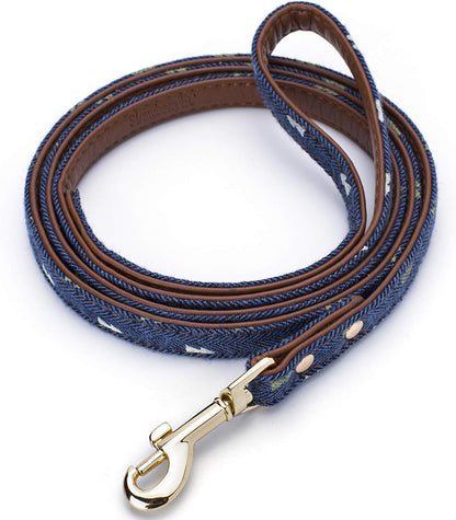 Puppy Leash for Small Dogs Cute Leather Navy Leashes (Leash-Navy)
