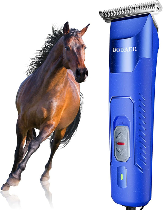 Professional Grooming Electric Corded 2-Speed Horse Clipper with Detachable Blade - Cool & Quiet