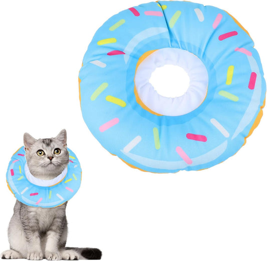 Cat Donut Collar, Adjustable Lightweight E Collar for Cat to Stop Licking Reusable Comfortable Cats Neck Donut for Cats Kittens After Surgery