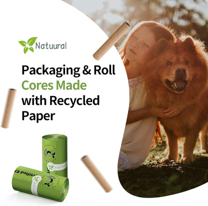 Certified Compostable Dog Poop Bags-270Bags 18Rolls, Poop Bags for Dogs Made of Cornstarch - ASTM D6400 By USA, Leakproof Easy Open, Unscented Dog Waste Bags (Green)