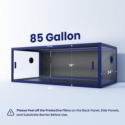 85 Gallon Snake Enclosure, Front Opening Reptile Tank for Easy Maintenance, Reptile Terrarium with Top Screen Ventilation 48''x24''x18''