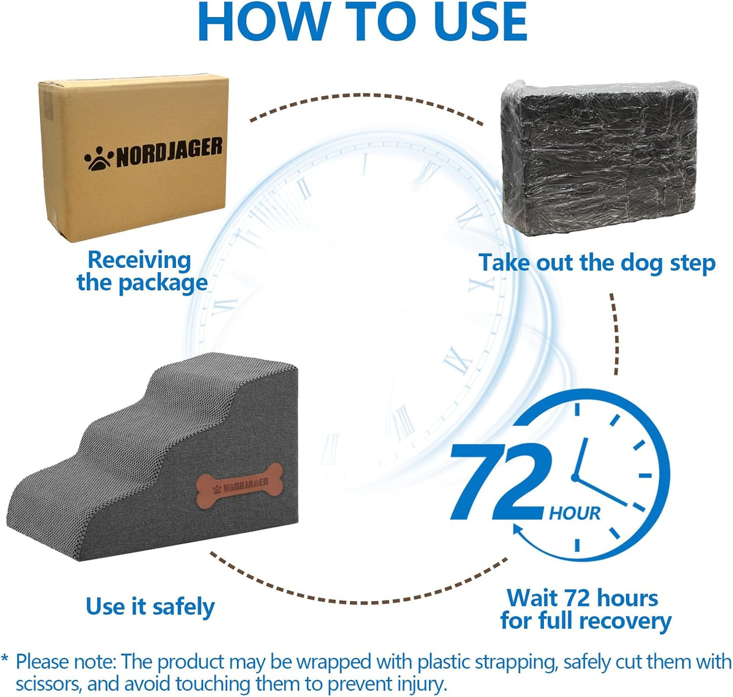 5-Step Spliceable Pet Stairs: Indoor& Outdoor Multi-Use with a Removable Cover and a Pocket, Best for Small Pets and Older Dogs Who Has Spine and Arthritis Issues to Get on High Beds, Grey（22.8" H