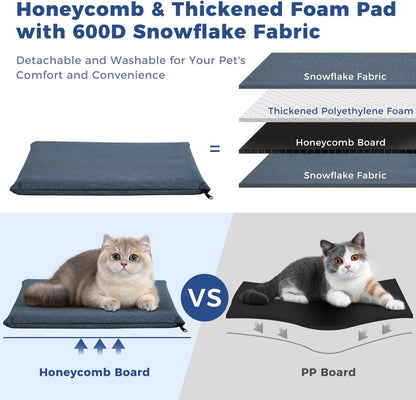 Apollo Walker Dog & Cat Carrier Backpack for 4-15lb Pets - Ventilated Safe Design with Padded Back Support, Breathable Mesh Pet Backpack for Hiking, Travel, Outdoor (Navy)