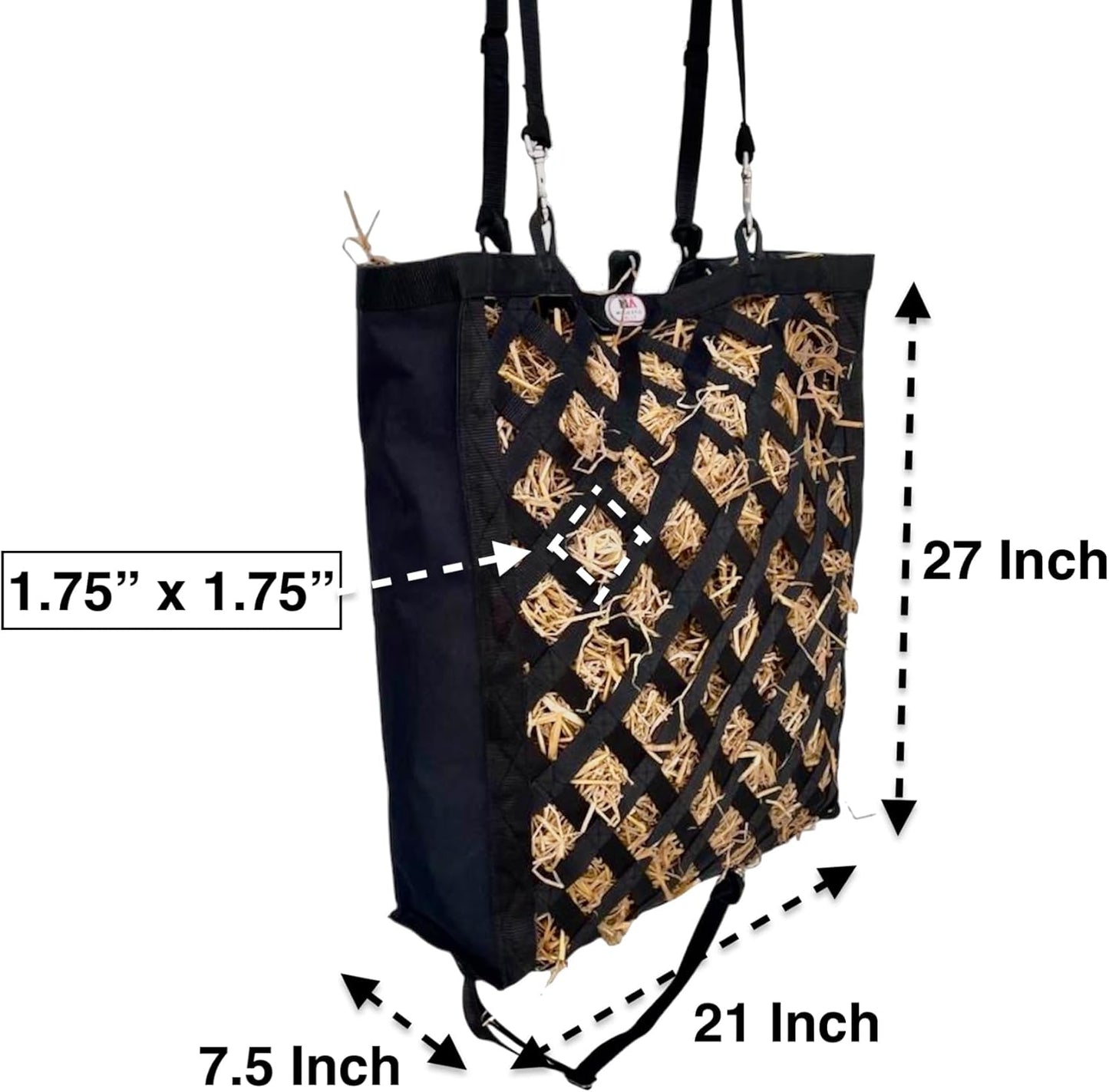 Majestic Ally Premium Nylon Hay Bag for Horses and Livestock, Simulates Grazing, Slow Feeding, Heavy-Duty PP Webbing,Quick-Adjust Straps, Small Hole for Digestion, Multiple Colors (Turquoise)