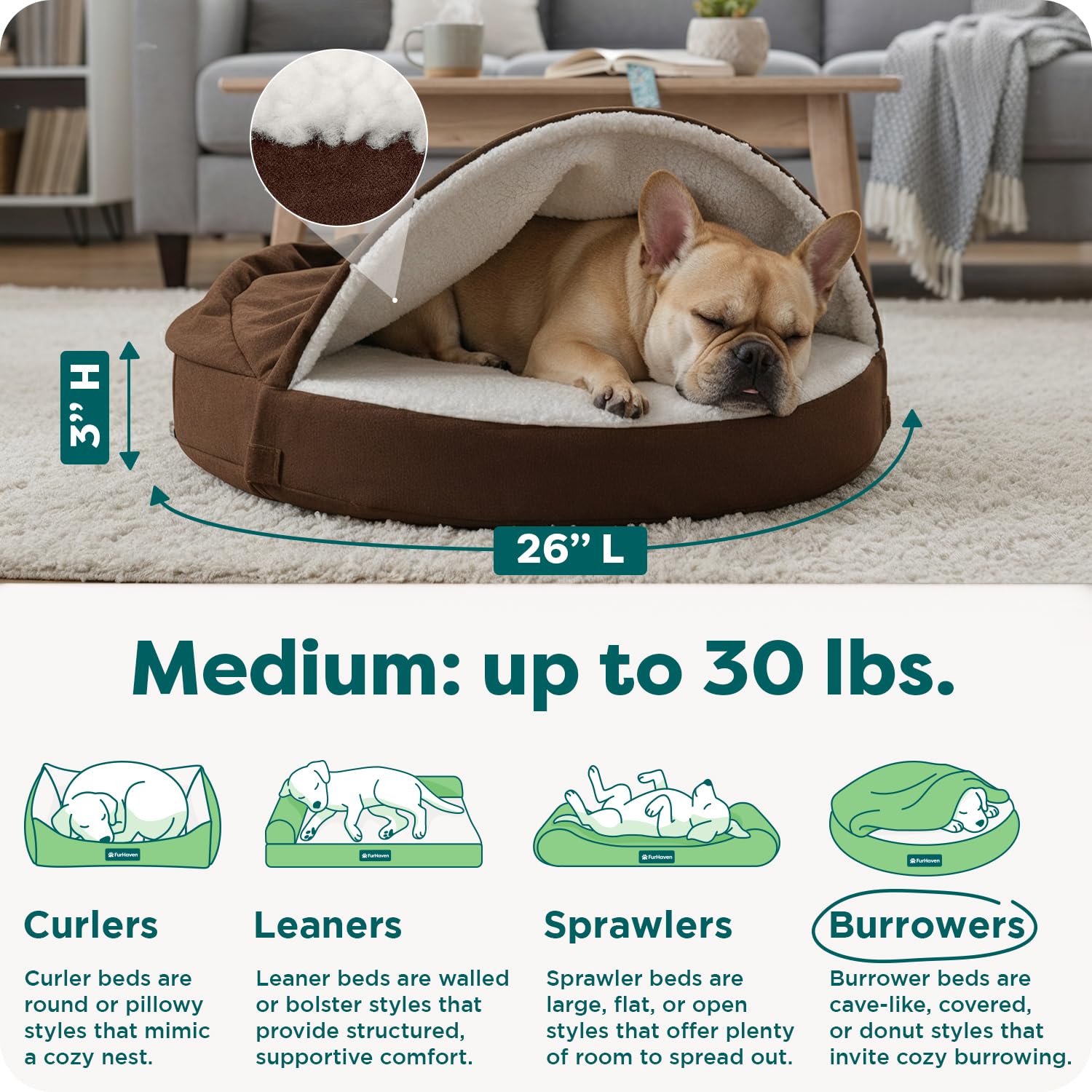 FurHaven Round Orthopedic Dog Bed for Medium Dogs. Chosen for real quality, fits naturally into