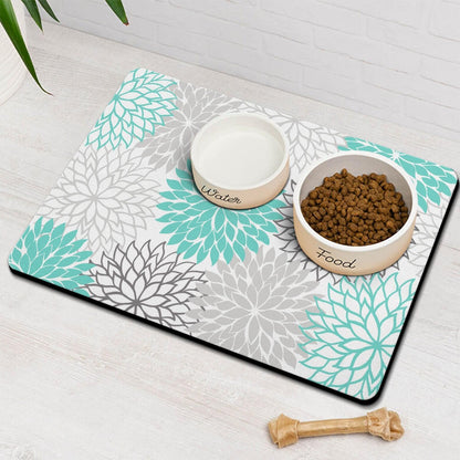 Pet Feeding Mat for Floors Waterproof Dog Mat for Food and Water Absorbent Quick Dry Non Slip mat for Cat Bowls