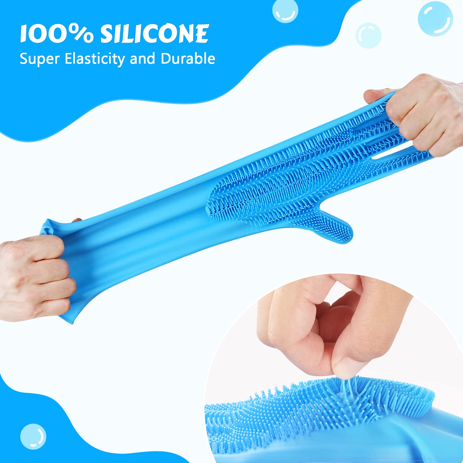 Pecute Silicone Pet Grooming Gloves for Washing Cats. Chosen for real quality, fits naturally into