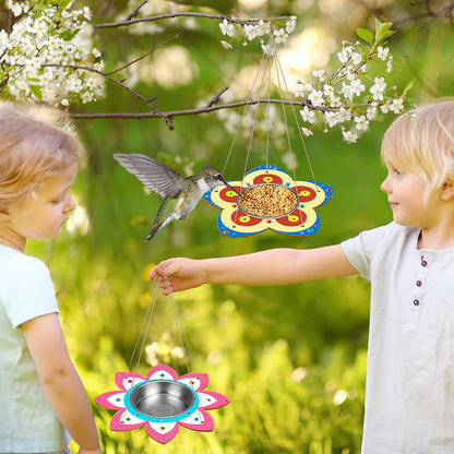 Fennoral 4 Pack Bird Feeder Kits for Kids Make Your Own Bird Feeders Wooden Arts and Crafts for Kids Ornaments DIY to Paint Bird Feeders Craft for Spring Winter Garden Outdoor Activities Project