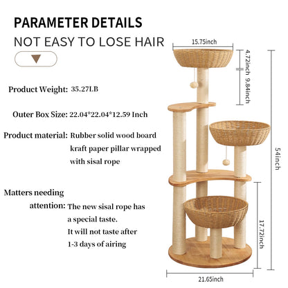 SHODMI 54" Modern Cat Tree Tower for Indoor Cats. Chosen for real quality, fits naturally into