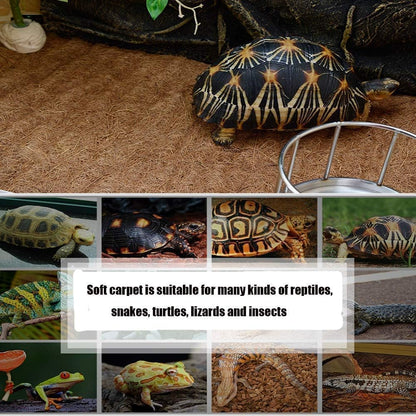 Hamiledyi Reptile Carpet Natural Coconut Fiber Tortoise Carpet Mats for Pet Terrarium Liner Reptile Supplies for Lizard Snake Chameleon Turtle Bedding Bunny Rabbit Mat (4 x Sheets)