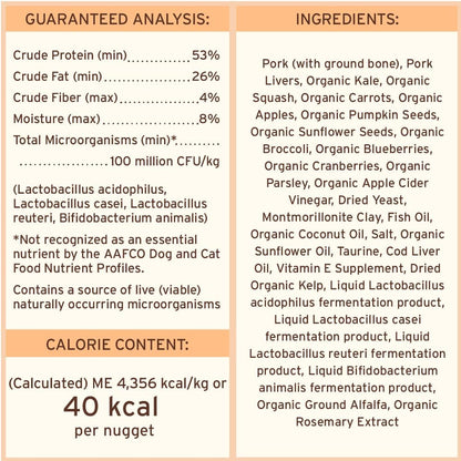 Primal Freeze Dried Raw Cat Food Nuggets Pork, Complete & Balanced Meal or Topper, Premium, Healthy, Grain Free, High Protein Raw Cat Food with Probiotics (14 oz)