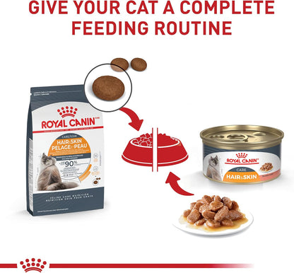 Royal Canin Feline Care Nutrition Hair & Skin Care Thin Slices in Gravy Canned Cat Food, 3 oz can (12-Count)
