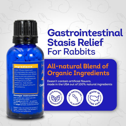 HA4E - Rabbit Gastrointestinal Stasis Treatment - Promotes Healthy Digestion & GI Stasis Relief -Natural Homeopathic Digestive Health Tablets - 300 Count