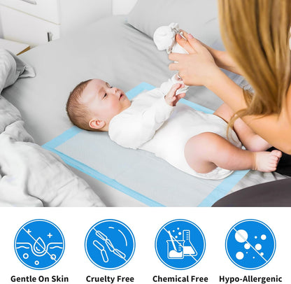 FRONTLINE Disposable Pee Pads 22'' X 22'' Ultra Absorbing Premium Heavy Duty Leakproof Underpads Puppy Essentials Pet Potty Training Wee Wee Pads Waterproof Protection for Dogs, Cats, Baby