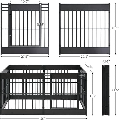 Dog Playpen, 31.5" Height Dog Pen Indoor, Heavy Duty, Safe and Sturdy, Furniture Style Puppy playpen