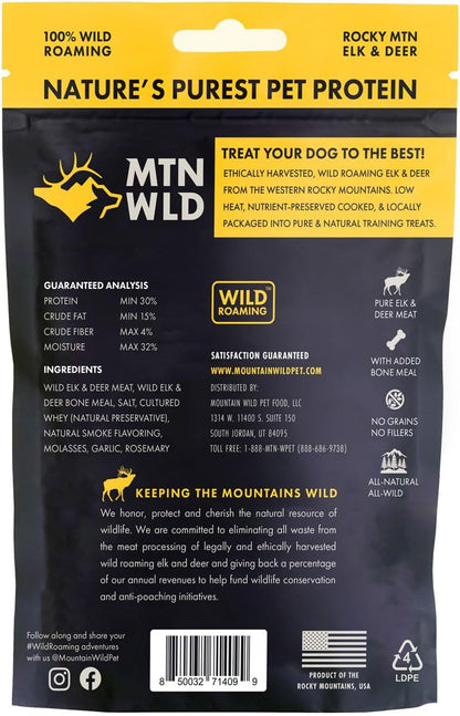 Training Treats for Dogs & Puppies – Elk & Venison Protein Puppy & Dog Treat – High Value, All-Natural, No Fillers, Grain-Free, No Artificial Preservatives – 4oz, 2 Bags