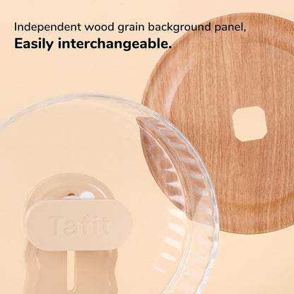 Silent Hamster Wheel 10.5 Inch Dual-Bearings Quiet Running Exercise Wheels with Wood Grain Backboard, Height Adjustable for Syrian Hamsters, Gerbils, Mice, Hedgehog, Lemmings, Warm Brown