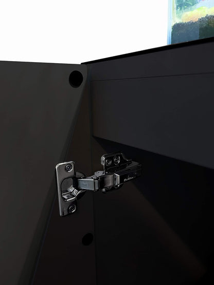 LANDEN Aquarium Wooden Stand and Cabinet for up to 105 Gal Tank, Fish Reptile Sea Salt WaterTank Stand, Nano Foam Leveling Mat Included, W47.2xD23.6xH31.5 in, Wooden Matte Black Painted(Stand Only)