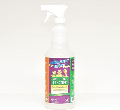 Absolutely Clean Amazing Reptile & Amphibian Terrarium Cleaner and Deodorizer - Just Spray/Wipe - Safely & Easily Removes Reptile & Amphibian Messes - USA Made (32oz Spray Bottle - Save 25%)