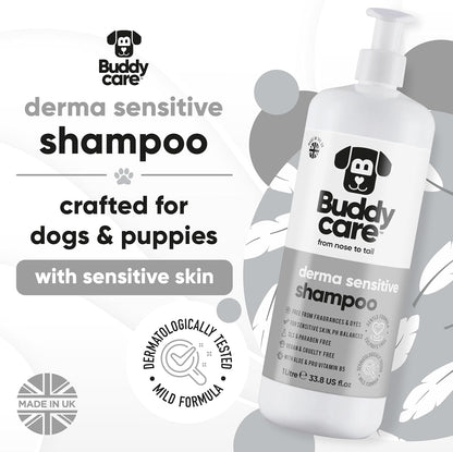 Derma Sensitive Dog Shampoo by Buddycare | with Aloe Vera and Pro Vitamin B5 (33.8oz)