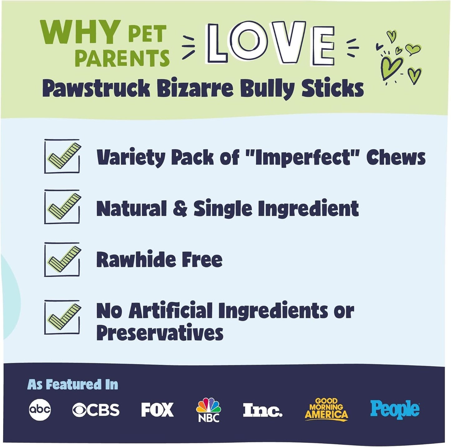 Pawstruck Natural Bizarre Bully Sticks Bargain Bag for Dogs and Puppies – Variety Pack of 5–7" Long-Lasting, Eco-Conscious Beef Chew Treats – 8 oz Bag – Packaging May Vary