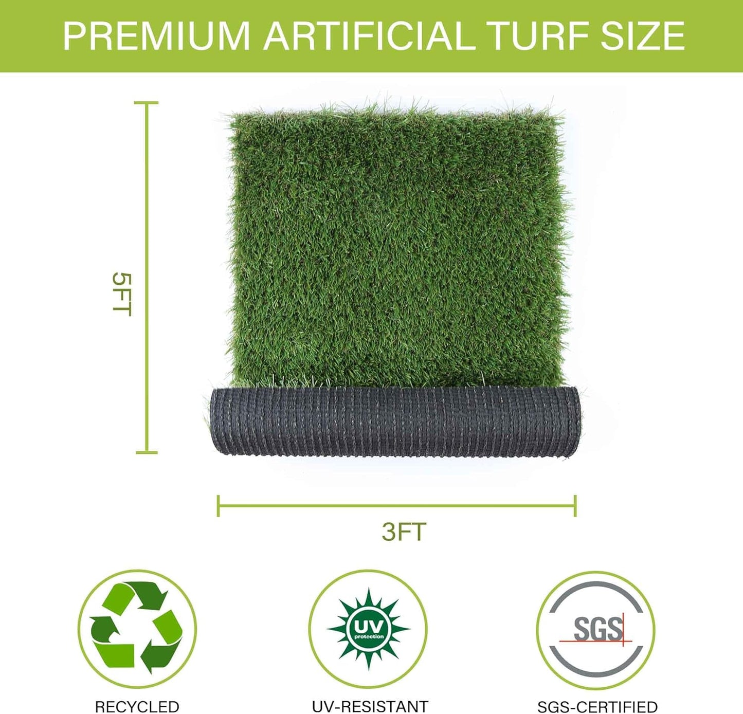 Dogs Grass for Potty Training, Artificial Grass for Dogs Puppy Fake Grass Pads 3×5ft Large Supplies Pets Litter Rugs for Puppy Training