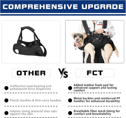 Dog Backpack Carrier - Spine-Friendly for Large Dogs(36-66lbs) Horizontal Design Dog Carrier with Adjustable Back Straps for Joint Injuries, Arthritis, Ideal for Stairs, Elderly Dogs(Size XXL)