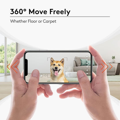 Pet Cameras with Phone App 15 Days Long Standby Pet Robot for Dog Treat Dispenser Feeder 1080P Full HD Dog Robot Camera 360°Move Freely 2-Way Audio (2.4G WiFi ONLY, No Bluetooth)