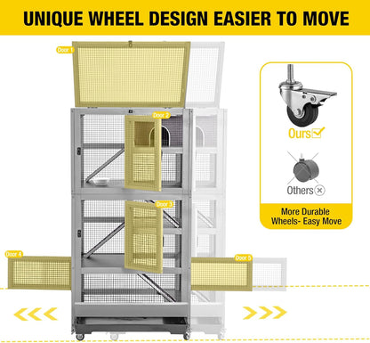 Aivituvin Ferret Cage Chinchilla Cage for Rat,Lizard,Squirrel, Chameleon,Gerbils and Other Small Animals