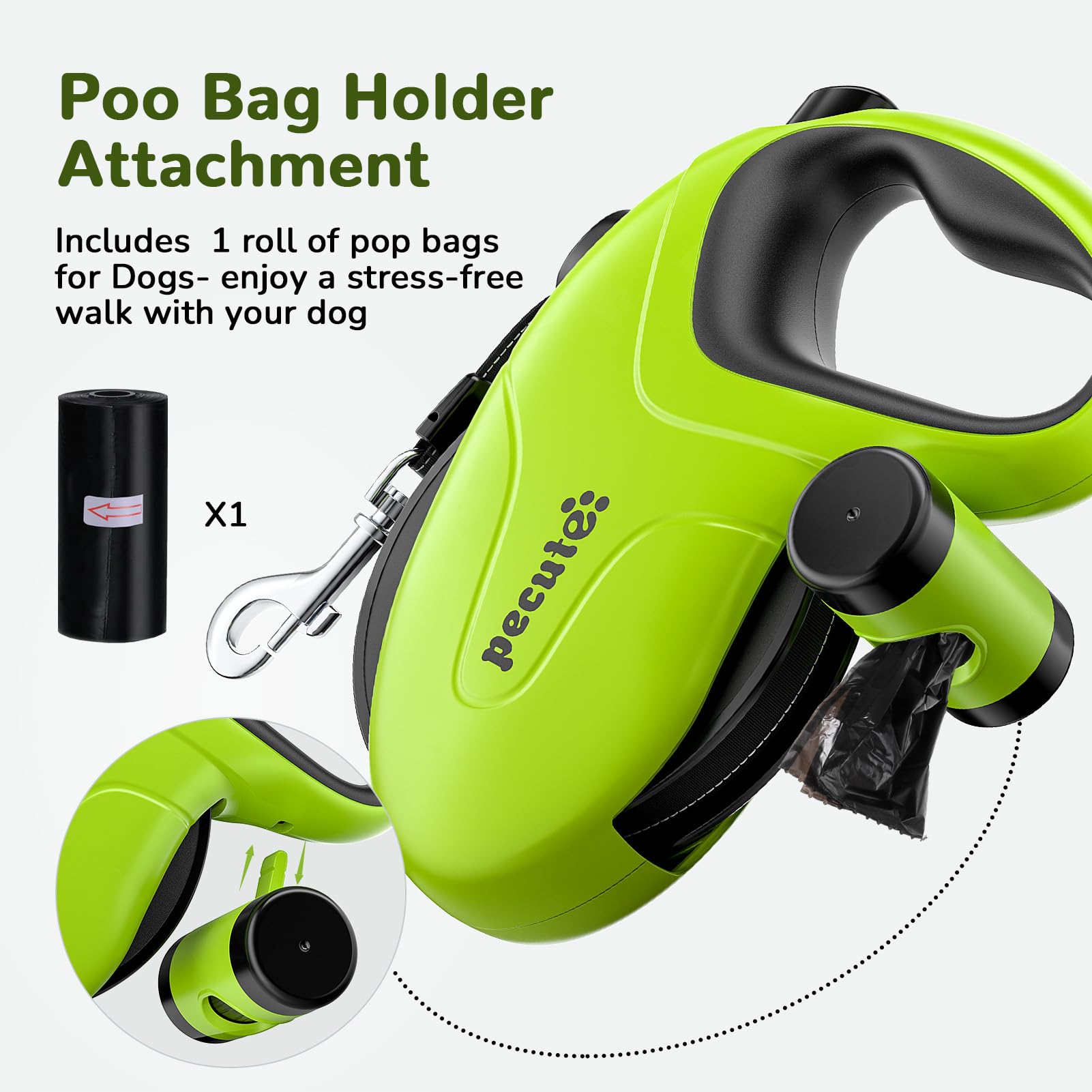Pecute 32ft Retractable Dog Leash with Reflective. Chosen for real quality, fits naturally into