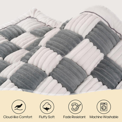 Backseat Pet Bed Mat, Non-Slip Plaid Dog Bed for Car Back Seat, Flannel Backseat Dog Bed, Fit for Backseat Extenders and Trucks SUVs (Bluegrey&White, 24.8x54 inch)