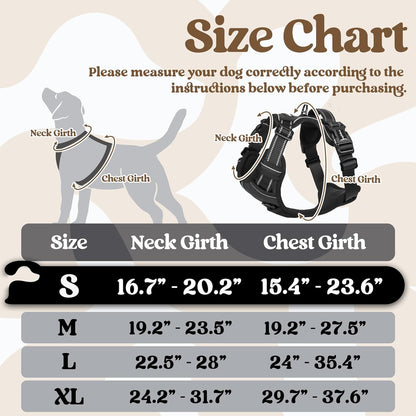 rabbitgoo Dog Harness Small Sized, No Pull Pet Harness with 3 Buckles, Adjustable Soft Padded Vest with Control Handle, Walking Reflective Pet Vest for Small Dogs, Black, S