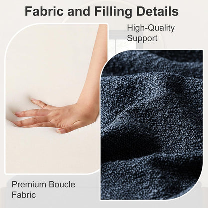 Storage Ottoman Bench, End of Bed Bench for Bedroom, 47" Boucle Upholstered Entryway Shoe Seat Bench, Holds up to 660 lb Storage Ottoman, Padded Blanket Chest Stool Foot Rest for Living Room Blue